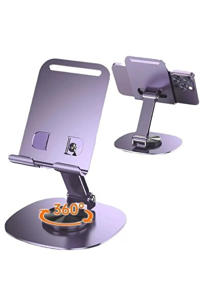 Zen Store حامل هاتف معدني دوار 360 درجة، ارتفاع قابل للتعديل، حامل محمول للكم...