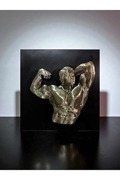 Mat3D 3D Dekoratif Vücut Geliştirme Heykel Tablosu (Arnold Stil)