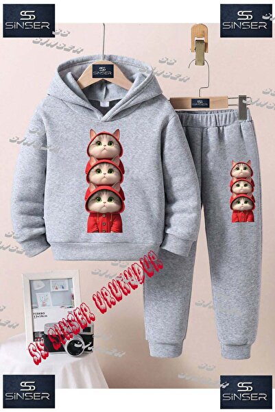 SS SİNSER Children's Unisex Custom Printed Hoodie and Sweatpants Set with the...