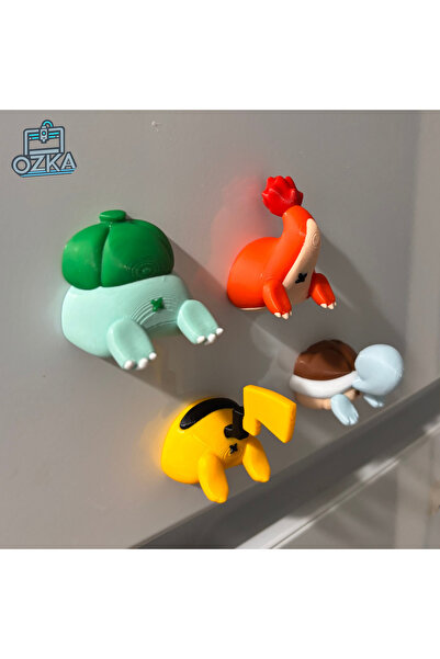 OZKA3D Pokemon Buzdolabı Magnet Seti 4'lü
