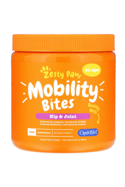 Zesty Paws عضات مساعدة الكلاب على الحركة - بطة - 90 قطعة