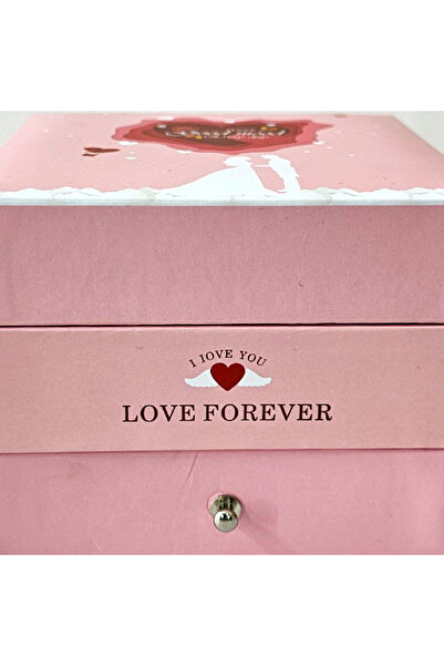 velve Κουτί αξεσουάρ "Ευχές αγάπης" με συρτάρι, 9 ροζ τριαντάφυλλα σαπούνι