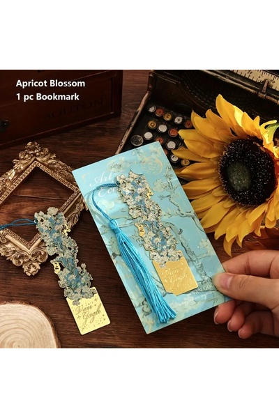 GlassySKY 1 قطعة علامة كتاب معدنية بتصميم فني، هدية للمعلم والطالب والمُصنِّع...