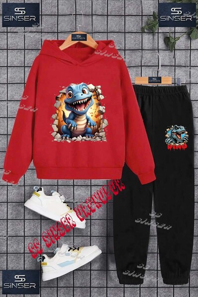 SS SİNSER Παιδικό Unisex Σετ Φόρμας με Κουκούλα "DINAZOR BLUE MAGARADAN CIKAN...