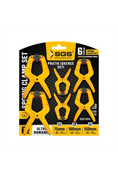 SGS 1684 6 PARÇA PRATİK İŞKENCE SETİ 75MM-100MM-150MM KISKAÇ KLİPS YAYLI
