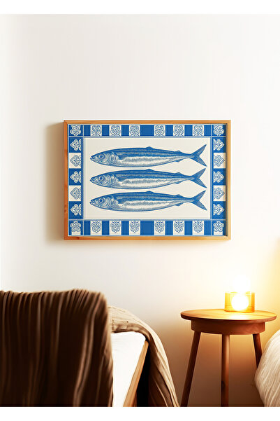 ARTHOUSECOLLECTIVE Ilustrație cu tematică pește albastru și alb - Poster cu t...