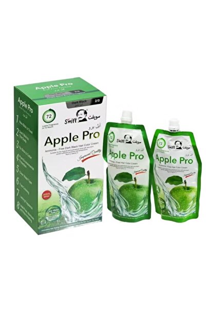 SWİFT Apple Pro Advanced Formula Hair Dye Cream, 100% Grey Coverage, Deep Black, 500ml