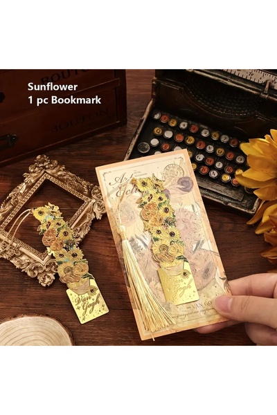 GlassySKY 1 bucăți de pictură artistică, marcaj de carte din metal, cadou pentru profesor, elev, scriitor, prieten