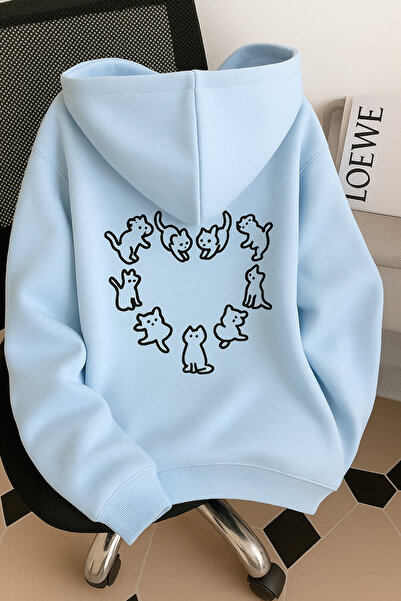 SVART WEAR pisică Animal de companie supradimensionat Hanorac casual din bumb...