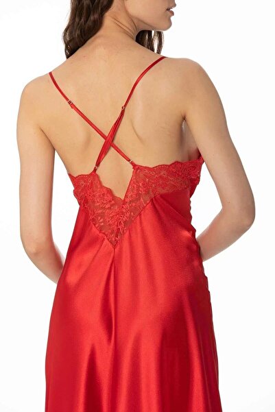 Pierre Cardin Kaplı Saten Gecelik 900 Kırmızı