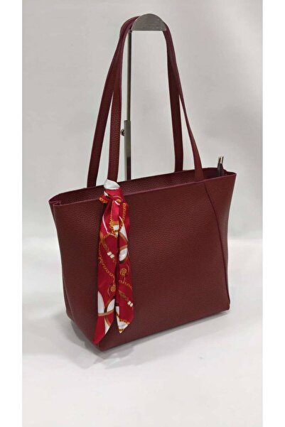 SHIKIRTI Geantă de umăr pentru femei, de culoare burgundă, cu detaliu de eșar...