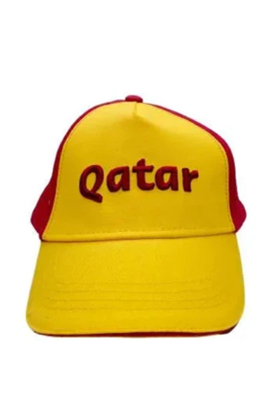 FIFA 2022 Qatar Unisex Cap - Official Emblem, Burgundy & Yellow - Kids