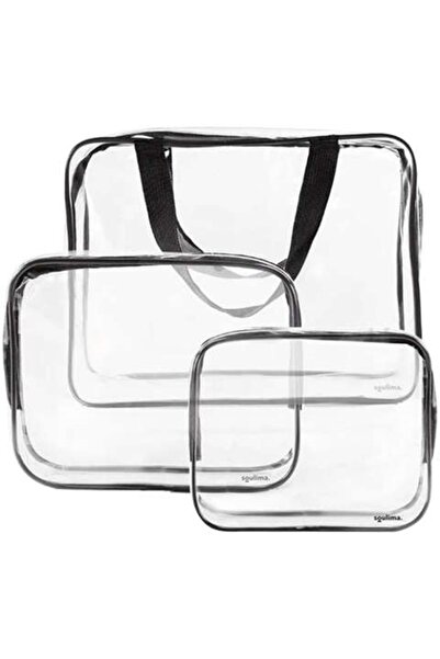 KESNUP Set of 3 travel cosmetic organizers, Transparent