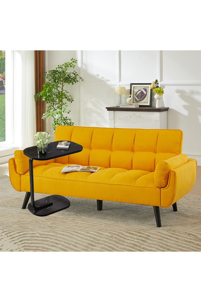 TodayShop Oval Side Table for Living Room, Portable and Durable, 45x28x60 cm, Black Marble Finish