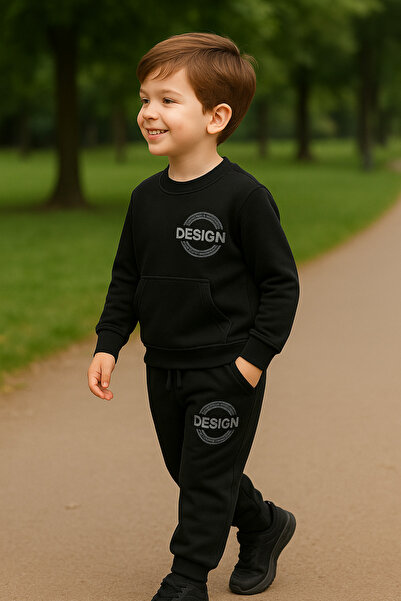 tuma collectıon Boy's Winter Tracksuit Set Sweatshirt Bottom Cotton Three Thr...