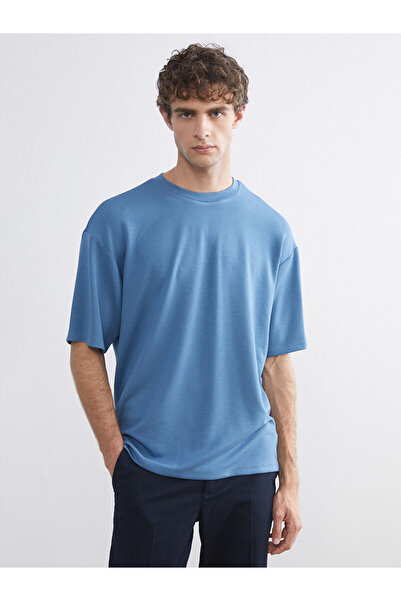 LC Waikiki Tricou albastru pentru bărbați cu guler rotund