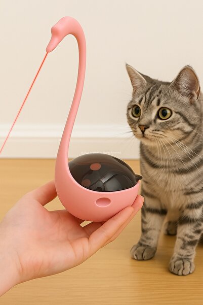 Busstier Laser Swan Shaped Food Dispenser Hacıyatmaz Cat Toy Interactive Intelligence Game