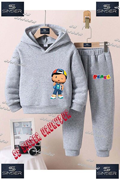 SS SİNSER Παιδικό Unisex Σετ Φόρμας με Κουκούλα με Ειδική Στάμπα "PEPEE SCHOO...