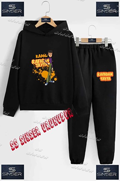 SS SİNSER Детски унисекс комплект спортен екип с качулка и специален принт „R...