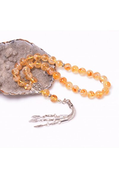 Taş-Mir Doğal Sitrin Taşı Tesbih ( A Kalite )