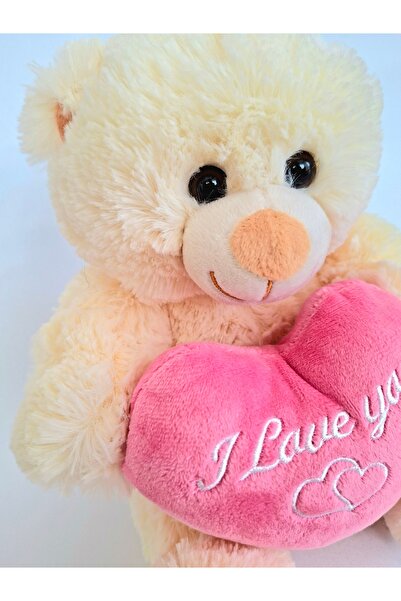 SELAY TOYS Peluş Oyuncak Kalp Tutan Ayıcık 25cm Uyku Arkadaşım Sevimli Pelüş Ayı Hediyelik Peluş Oyuncak