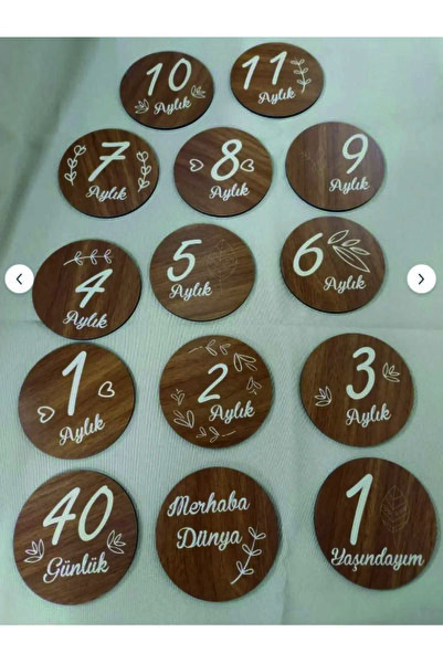 SHELİFE مجموعة بطاقات صور خشبية للأطفال بعمر 12 شهرًا، مجموعة My Firsts