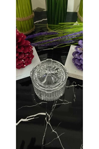 AuraStile KALP KARE YUVARLAK FİYONK CAM 3LÜ ŞEKERLİK SUNUMLUK SET
