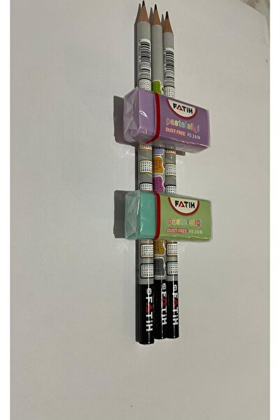 Fatih Çarpım tablosu baskılı 3 lü kurşun kalem ve 2 li pastel silgi