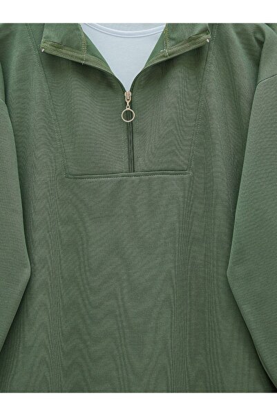 HİJABAYA Σετ με χτενισμένο βαμβακερό ύφασμα με μισό φερμουάρ