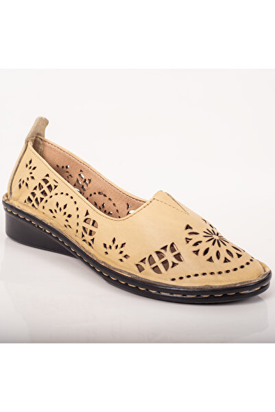 Condur by Paula Pantofi dama casual piele naturala galben deschis stil balerin