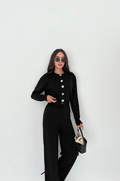 Noi Belis Σετ πλεκτό με λεπτομέρεια με κουμπιά τριαντάφυλλου AW25AU0001