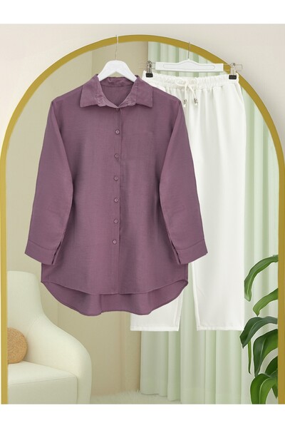 HİJABAYA Πουκάμισο από ποπλίνα με μακρύ κουμπί στο πίσω μέρος