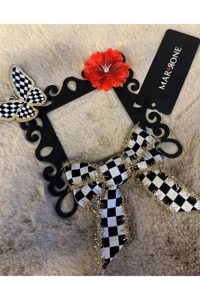 Marrone Decorative Doorbell & Socket Frame - Bell Ornament Door Decoration with Floral and Bow Design