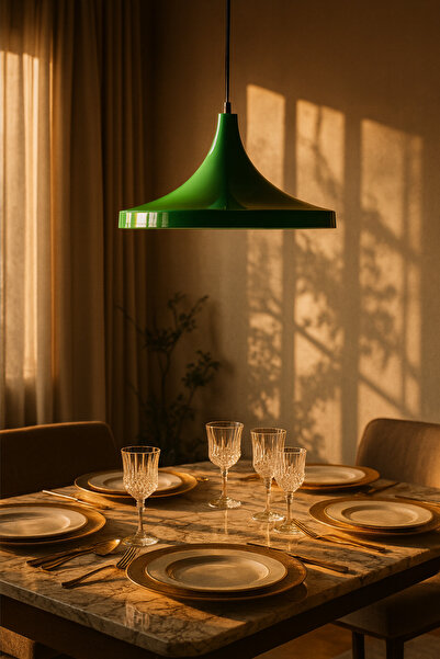 ARTILED Modern Tasarım Yeşil Sarkıt Avize – Salon, Mutfak ve Ofis İçin Dekoratif Butik Lamba Aydınlatma