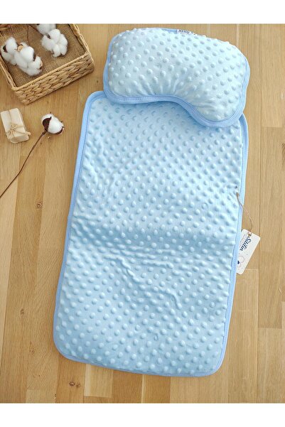 Sitilin طقم فراش للأطفال الرضع باللون الأزرق من نواطيل القمح مع وسادة STL5080