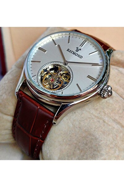 Raymond Silver White Steel Automatic Men's Wristwatch