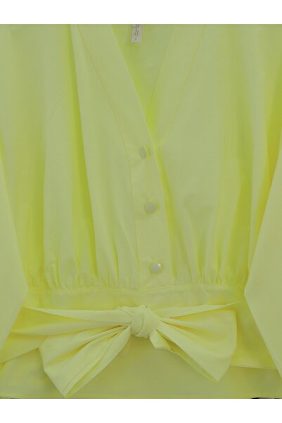 HİJABAYA Πουκάμισο από ποπλίνα με μισό κουμπί και ζώνη στη μέση