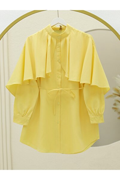 HİJABAYA Πουκάμισο από ποπλίνα με λεπτομέρεια γιακά και κάπα