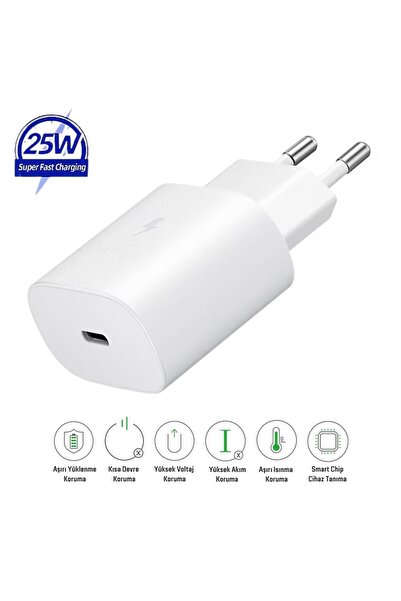 HANPORIUM Samsung Galaxy Tab S10 FE Plus Uyumlu 25W Type-C Girişli Super Hızlı Şarj Adaptörü - Garantili