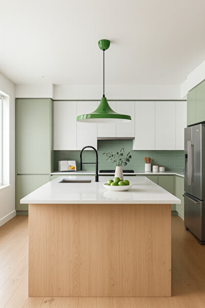 ARTILED Modern Tasarım Yeşil Sarkıt Avize – Salon, Mutfak ve Ofis İçin Dekoratif Butik Lamba Aydınlatma