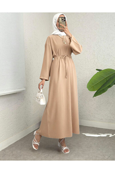 HİJABAYA Φόρεμα από λινό με δέσιμο στη μέση και φερμουάρ στην πλάτη