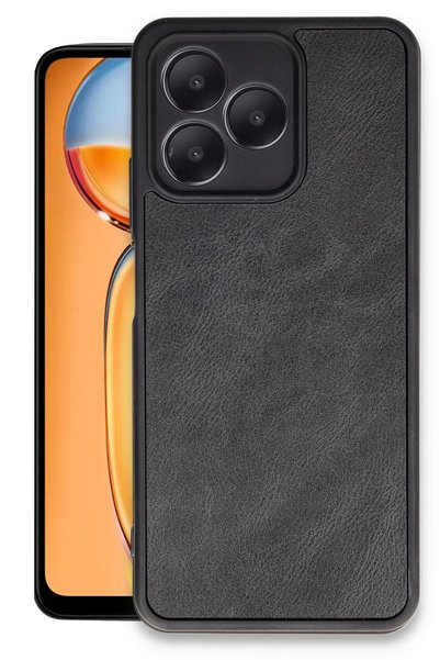 New Face Msa-Shop Realme Note 50 4g Case Aras Leather Cover - Black