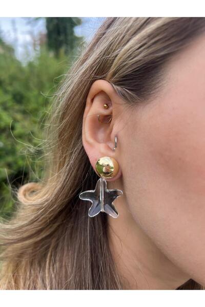 Glowy&Co. Starfish Sparkle Gold Detailed Earrings