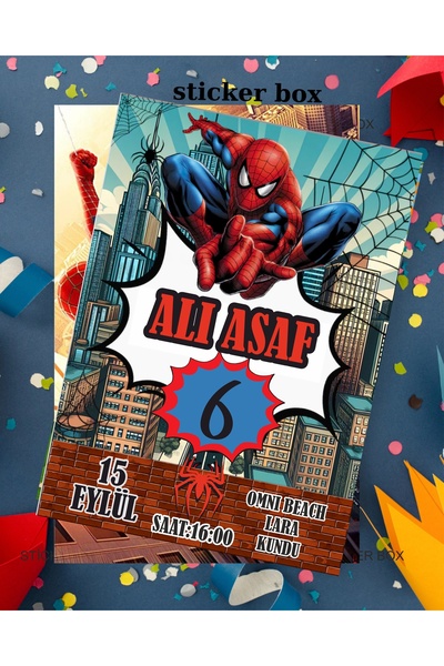 Think And Print 40 ADET Davetiye Çocuk Parti Malzemesi Doğum Günü Süsü Sünnet...