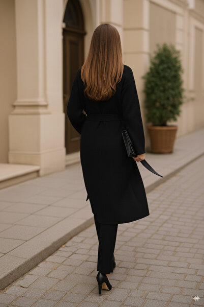 K-ODEA BUTİK Pohodlný střih DÁMSKÝ pletený kabát se zavazováním