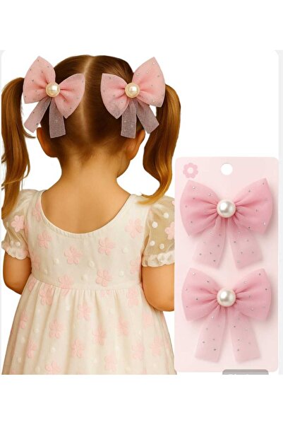 Eva Rose 2 Li İncili Kız Çocuk Toka Çocuk Toka Çocuk Pens Toka Okul Tokası Ba...