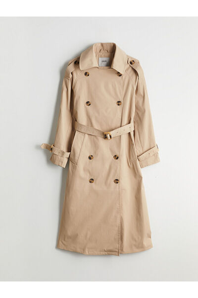 LC Waikiki New Season Jacket Collar Oversize Women's Trench Coat