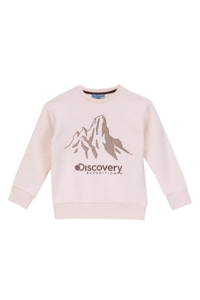 Discovery Expedition Baskılı Erkek Çocuk Krem Sweatshırt D5WB-SWT3050