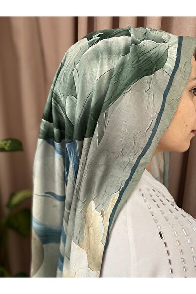 MODA Tulip Pattern Çağla Color Bamboo Crochet Shawl