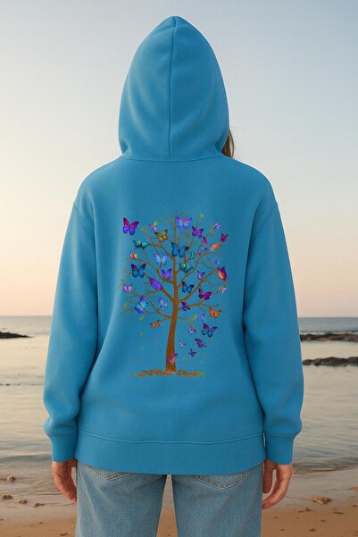 MELOOX Φούτερ με κουκούλα με γραφικό στάμπα Butterfly Tree – Unisex